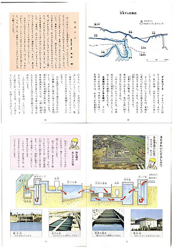 『みなおそうさいたまの水』の本文。1986年版（左）と2002年版（右）