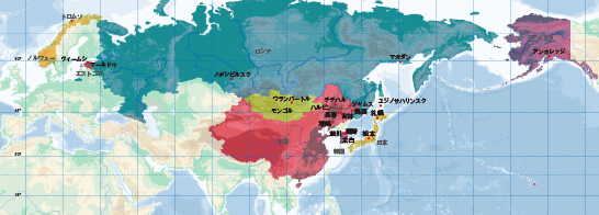 2013年（平成25）10月現在の会員都市。北方圏からアジア地域に遷っていることがわかる。
