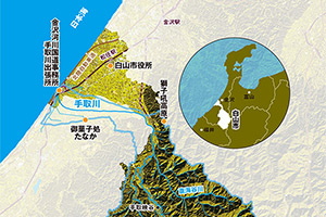 手取川流域の地図