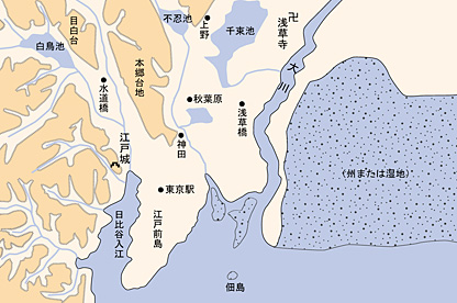 中世の武蔵野台地と大川