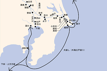 内川廻しと大廻しの航路