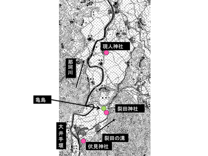 裂田の溝　周辺図