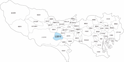 日野市の位置図