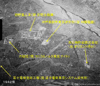 日野五社が立地した場所