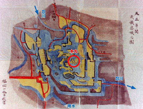 （図1）「天正年間武蔵忍城之図」個人蔵・行田市郷土博物館寄託