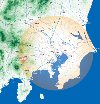 東京から90km圏内の都市