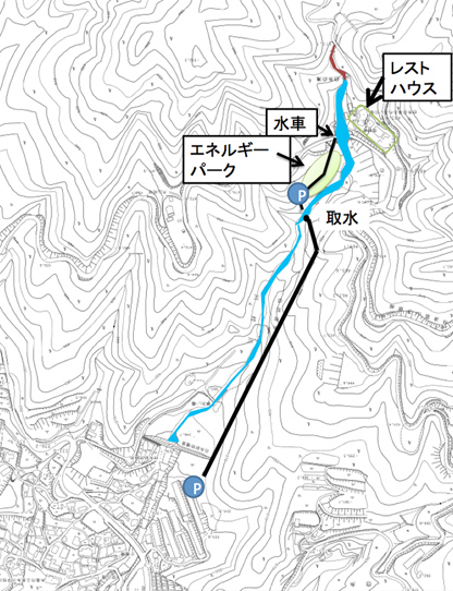 小水力発電実施予定地域の地形