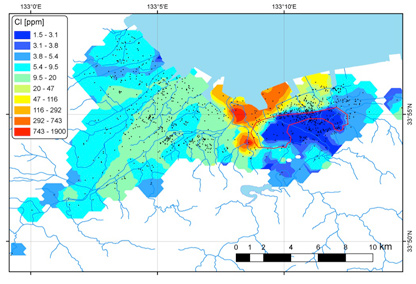 塩素（ppm）分布図