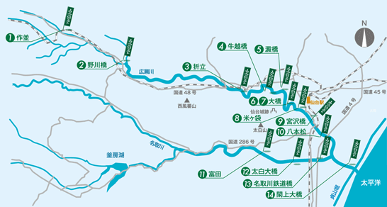 広瀬川一万人プロジェクト 会場マップ