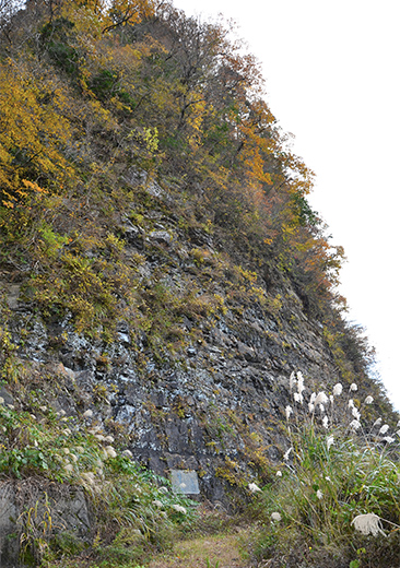 日本地質学発祥の地と呼ばれている桑島化石壁