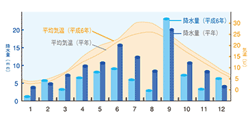 1994（平成６）年の高松市　月別 気温・降水量
