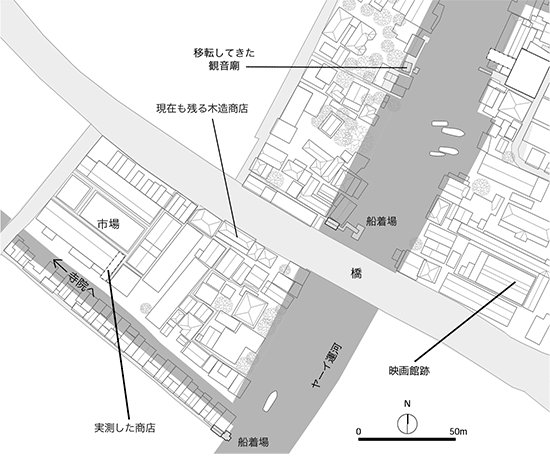 橋詰め市場　現況図