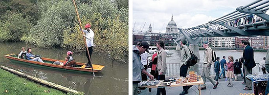 英国の田園地帯の水路では、ボートを楽しむ家族をよく見かける。右はテムズ川。（写真提供：海道 清信さん）