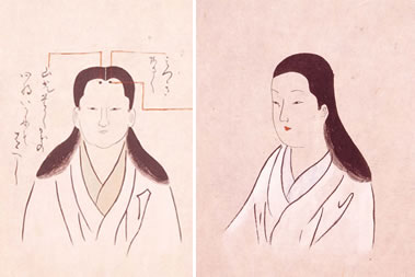『化粧眉作口傳』水嶋流の書（1762年　宝暦12） 江戸時代に成立した礼法の一つ、水嶋流の眉化粧の書。