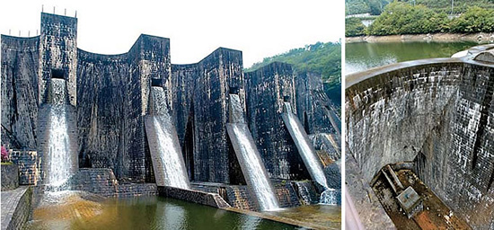 豊稔池ダム（香川県）。現存する日本最古の石積式マルチプルアーチダム。
