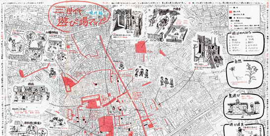 「三世代遊び場マップ」−現代版−は1985年（昭和60）当時