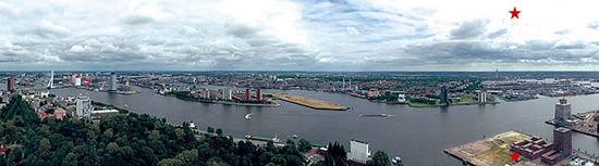 オランダ、ロッテルダム港。タワーから臨む360度の眺望。