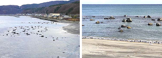 青森県の木野部（きのっぷ）海岸。