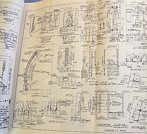 愛知用水の設計図面。縮小版がテキストとしても使われている。