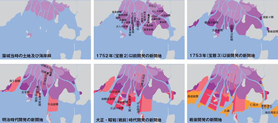 広島の干拓と埋立地の開発進展状況
