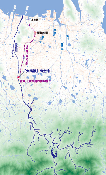 香東川の流域図