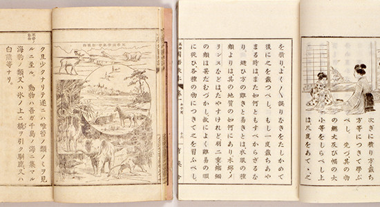 洋紙に変わる以前の、和紙の教科書。明治34年発行の『高等小学国語教本女子用巻一』（育英舎 1901）