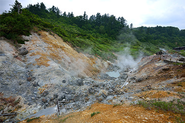 後生掛温泉などの火山帯特有の温泉が多く湧出している。