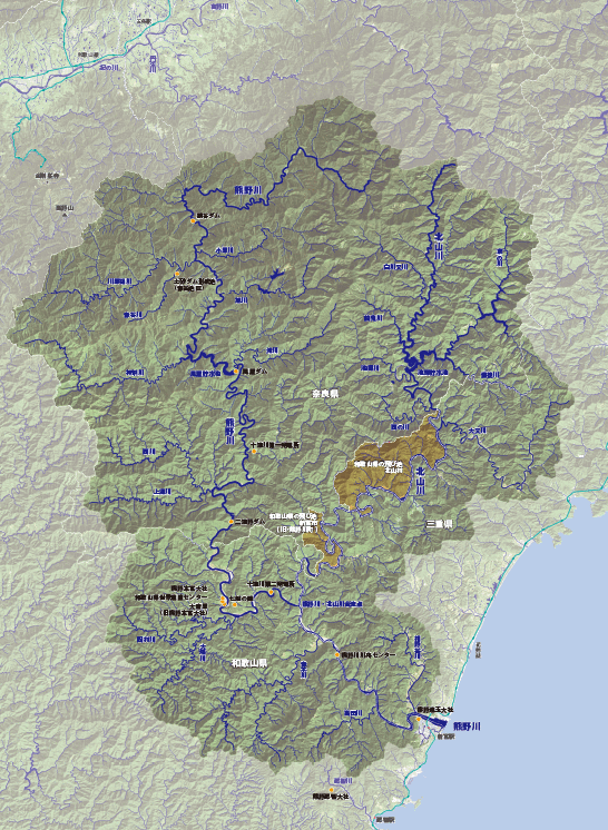 【熊野川流域の地図】