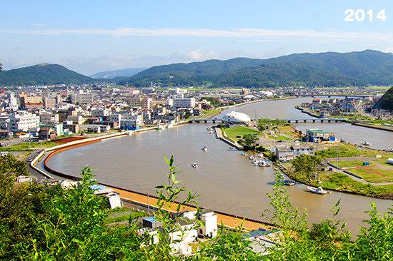 旧北上川河口に近い中瀬地区も、津波で大きな被害を受けた。