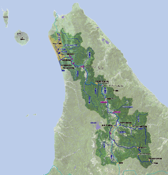 天塩川流域の地図
