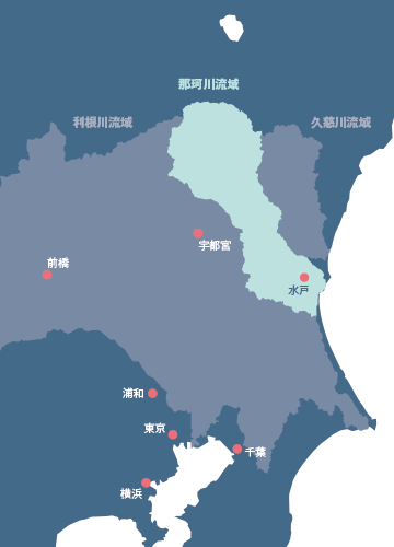 那珂川流域の地図