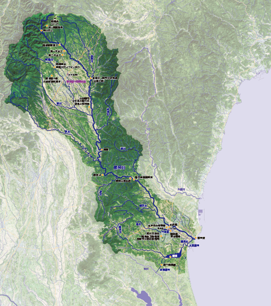 那珂川流域の地図