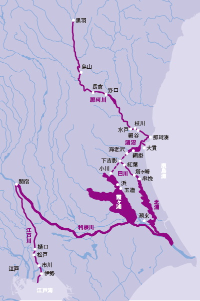 那珂川から江戸へのルート