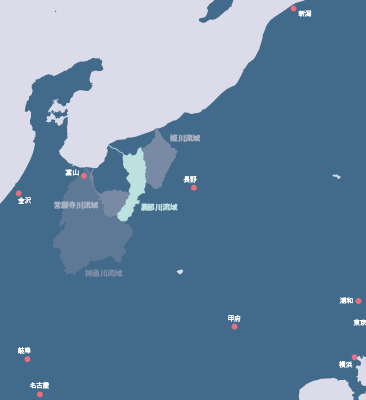 黒部川流域の地図