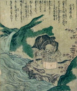 桃山人筆・竹原春泉画『絵本百物語』から「小豆洗い」