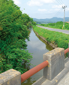 旧北上川と石巻市水沼地区をつなぐ真野川