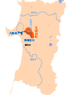 、秋田杉の集積地として栄え、500年以上前から露天朝市が開かれている秋田県の五城目町