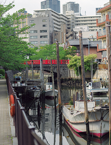 情緒あふれる佃地区の掘割