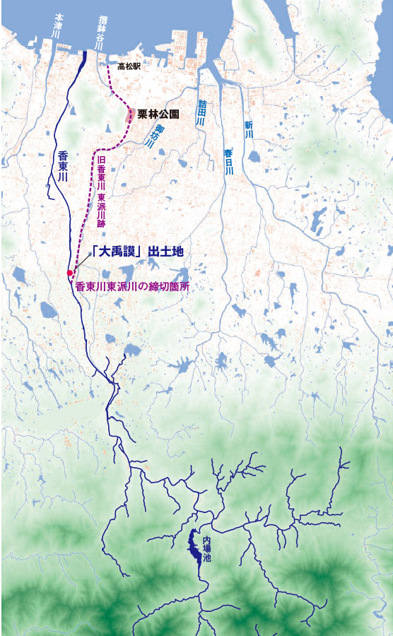 香東川の流域図