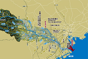 多摩川流域の地図