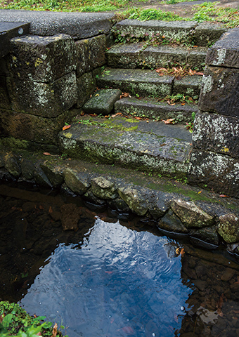 [10]称光寺川に残る洗い場。上流、中流、下流で用途を使い分けていた