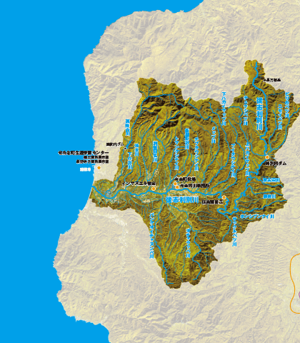 後志利別川流域の地図