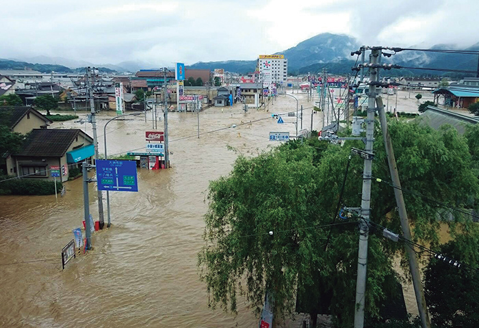 平成30年7月豪雨による被害 越流浸水（愛媛県大洲市東大洲）