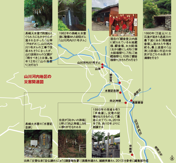 山川河内地区の災害関連図