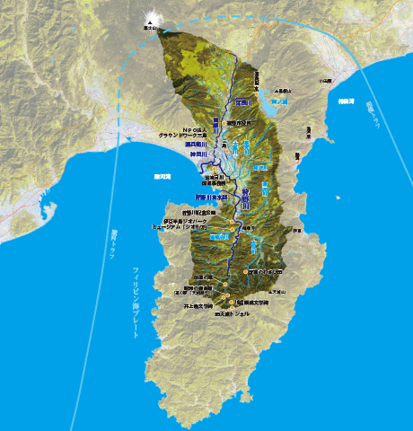 狩野川流域の地図