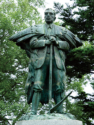 帯広市の中島公園にある開拓の祖・依田勉三の銅像