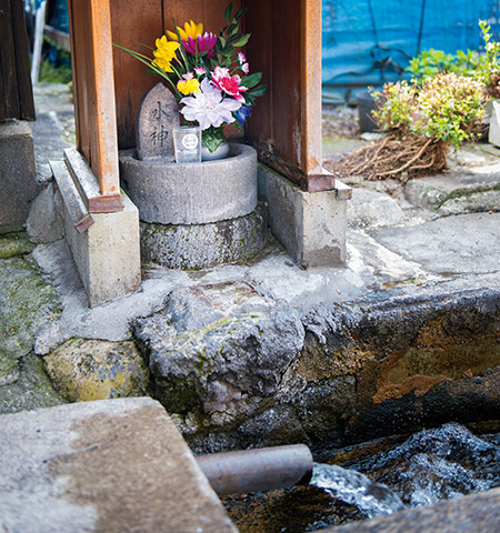 浜の川湧水に祀られている水神