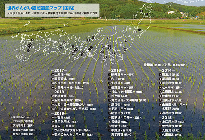 世界かんがい施設遺産マップ（国内）