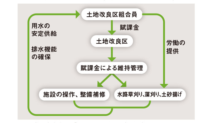 土地改良区によるかんがい施設管理の一般的なしくみ