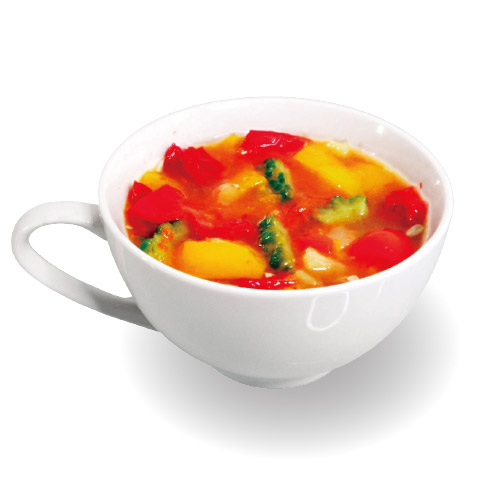 食品ロスを減らすために捨てられる部位を用いた果実スープ